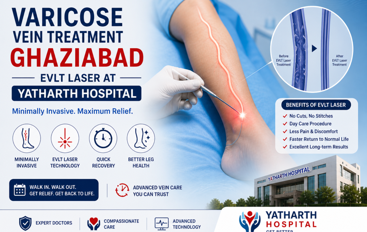 Varicose Vein Treatment  Ghaziabad — EVLT Laser at Yatharth Hospital