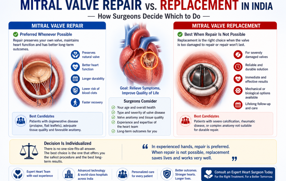 mitral valve repair vs replacement India— How Surgeons Decide Which to Do