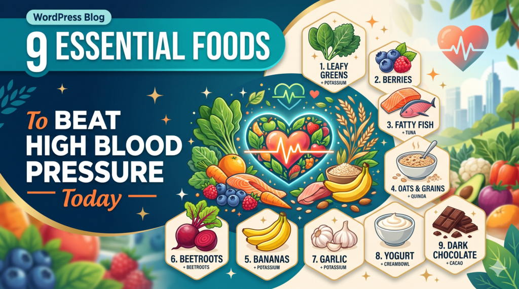 9 Essential Foods to Beat High Blood Pressure Today: by Dr. Ved Prakash