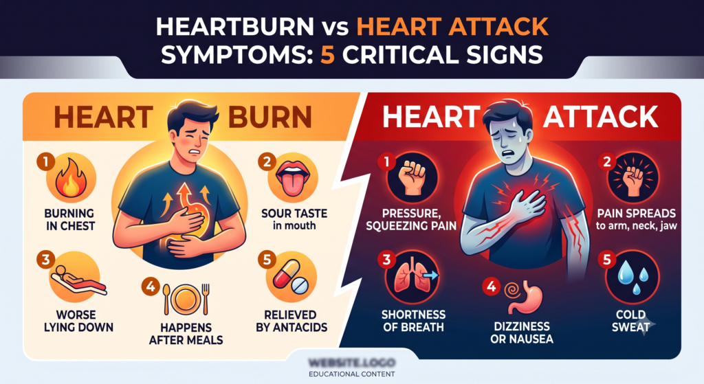 Heartburn vs Heart Attack Symptoms: 5 Critical Signs