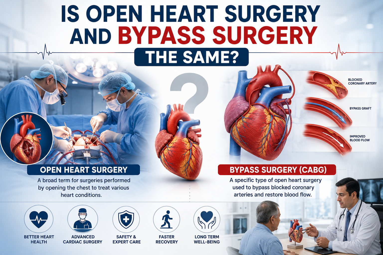 Is Open Heart Surgery and Bypass Surgery the Same?